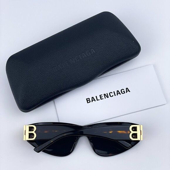 NEW Balenciaga BB0095S 002 Havana Brown Gold Green Cat Eye Unisex Sunglasses main image 12